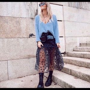 GORGEOUS NWT Zara Organza Midi Ruffle Skirt